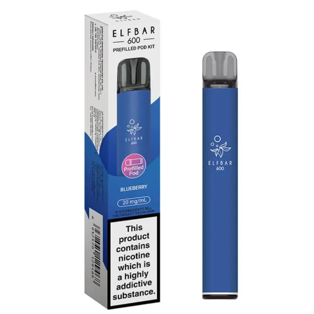 Elf Bar 600 Prefilled Pod Kit Box of 10 Blueberry