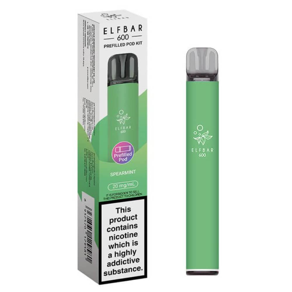 Elf Bar 600 Prefilled Pod Kit Box of 10 Spearmint