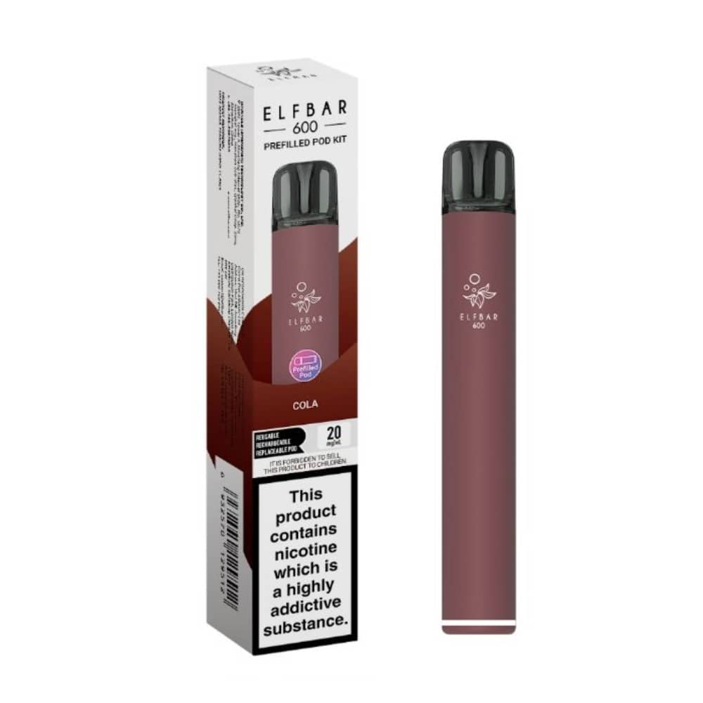 Elf Bar 600 Prefilled Pod Kit Box of 10 Cola