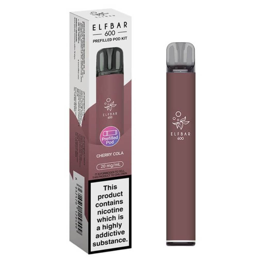 Elf Bar 600 Prefilled Pod Kit Box of 10 Cherry Cola
