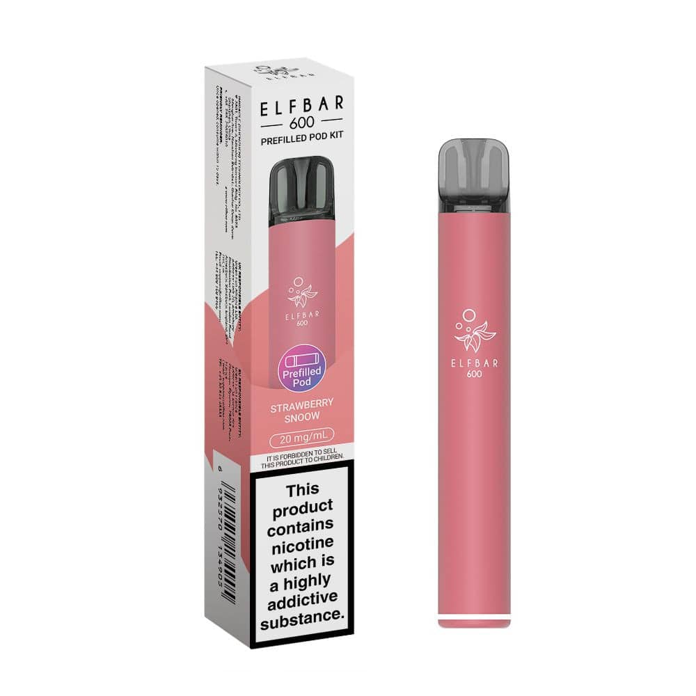 Elf Bar 600 Prefilled Pod Kit Box of 10 Strawberry Ice