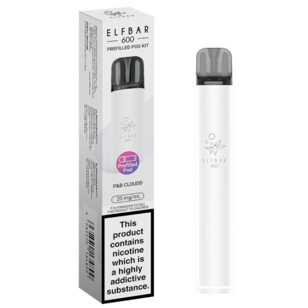 Elf Bar 600 Prefilled Pod Kit Box of 10 P & B Cloud