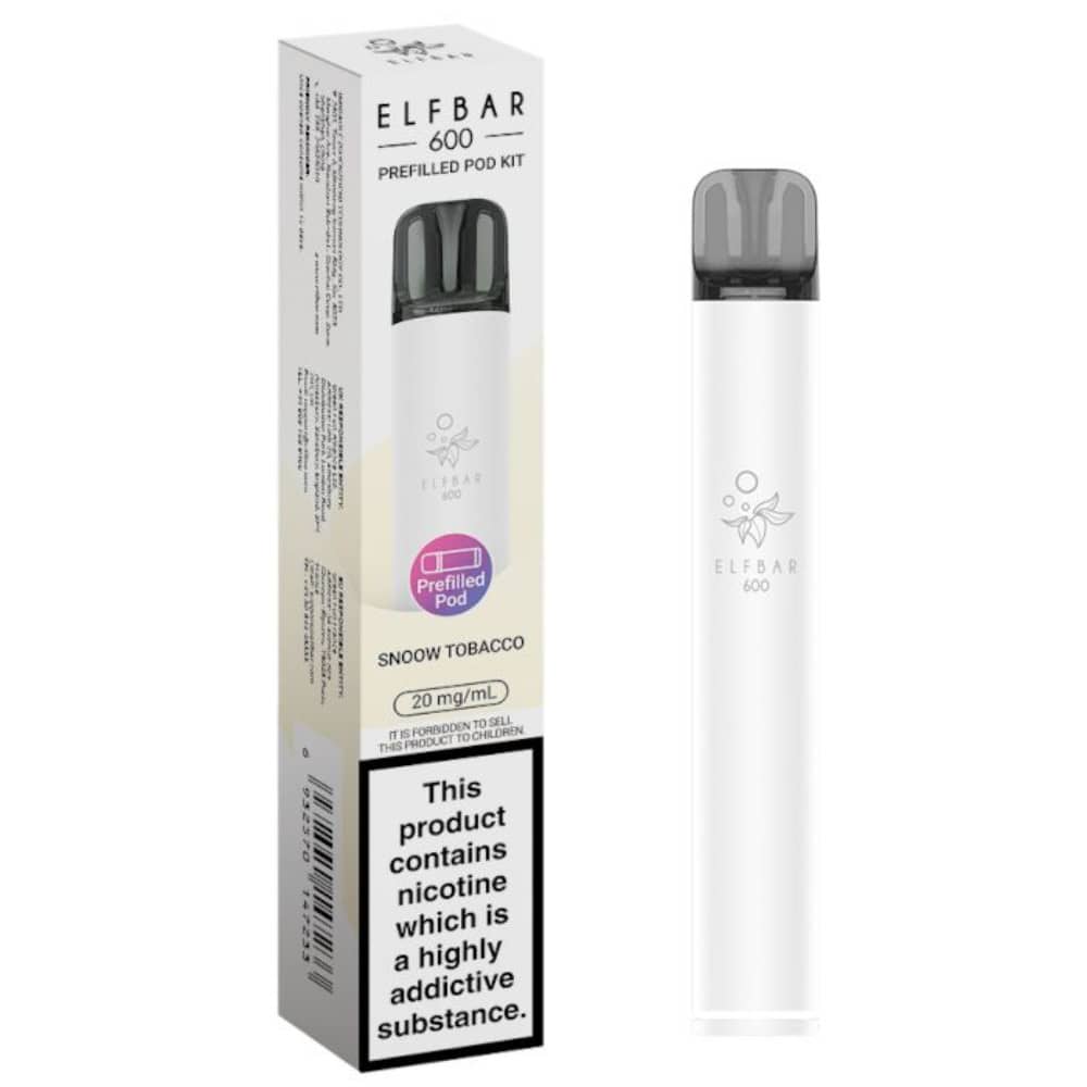 Elf Bar 600 Prefilled Pod Kit Box of 10 Snoow Tobacco