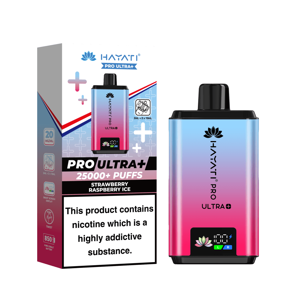 Hayati Pro Ultra Plus 25k Vape Kit Box of 5 Strawberry Raspberry Ice