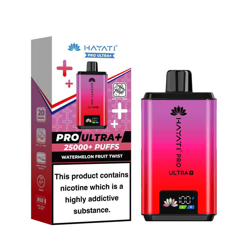 Hayati Pro Ultra Plus 25k Vape Kit Box of 5 Watermelon Fruit Twist