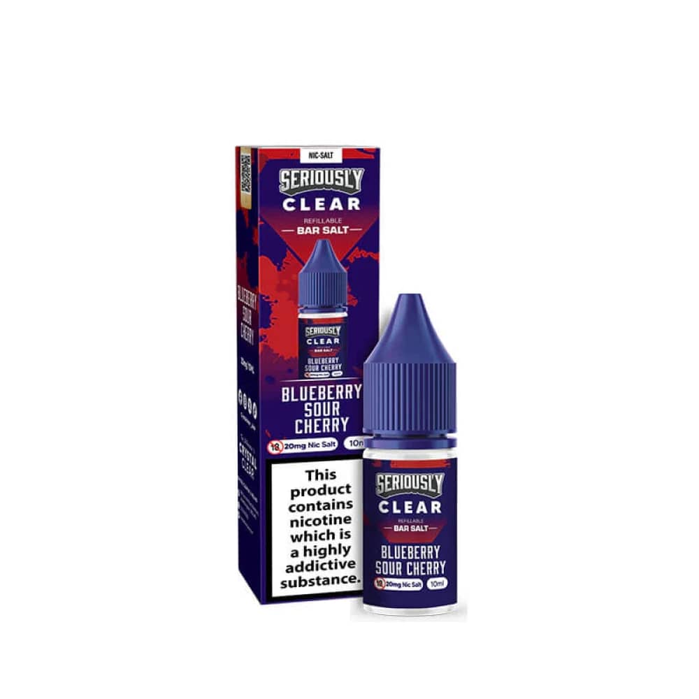 Seriously Clear Bar Salt 10ml Box of 10 Blue Sour Cherry 5mg