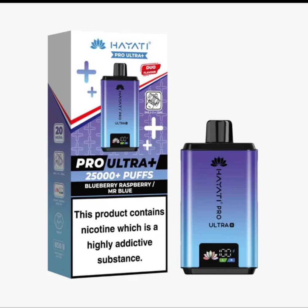 Hayati Pro Ultra Plus 25k Vape Kit Box of 5 Blue Raspberry/Mr Blue