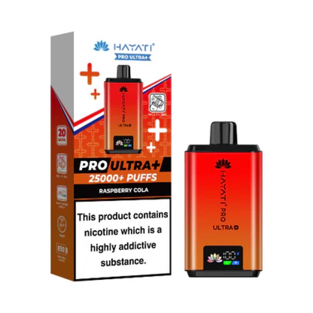 Hayati Pro Ultra Plus 25k Vape Kit Box of 5 Raspberry Cola