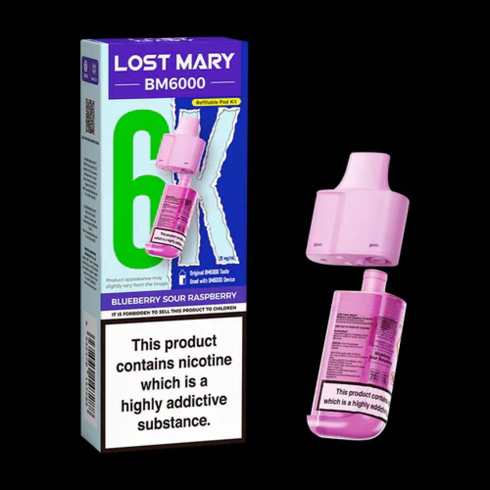 Lost Mary Bm6000 Pods Pack of 5 Blue Sour Raspberry