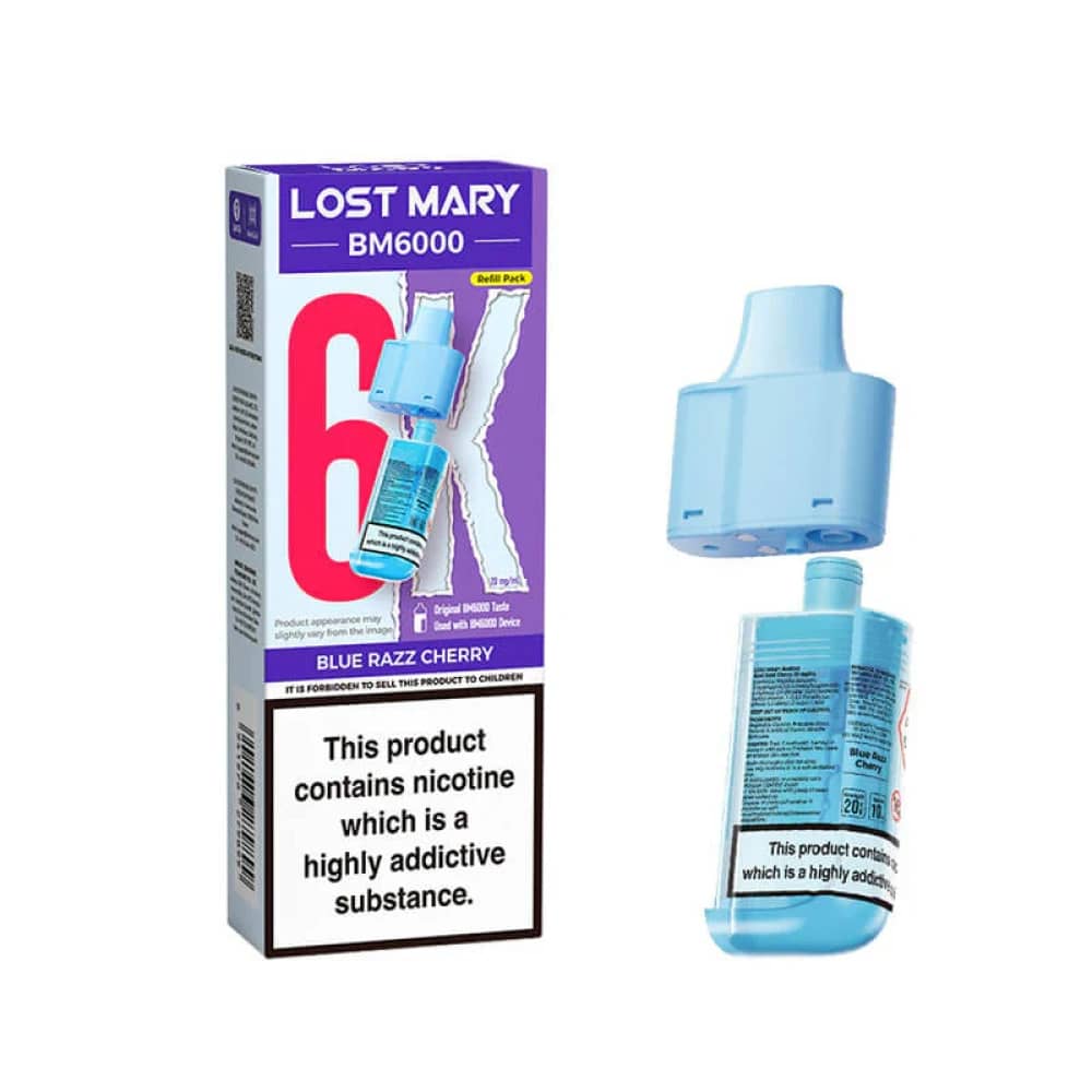 Lost Mary Bm6000 Pods Pack of 5 Blue Razz Ice