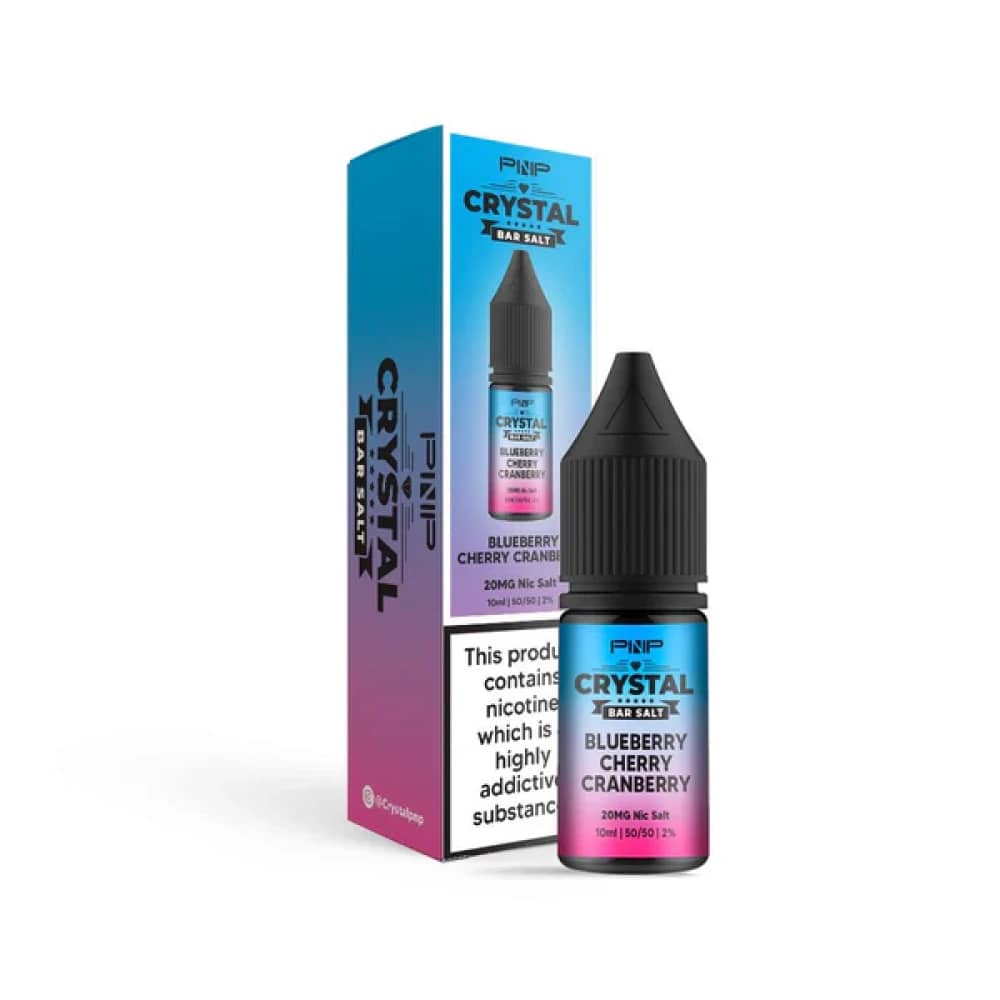 PNP Crystal Nic Salts 10ml Box of 10 Blueberry Cherry Cranberry 20mg