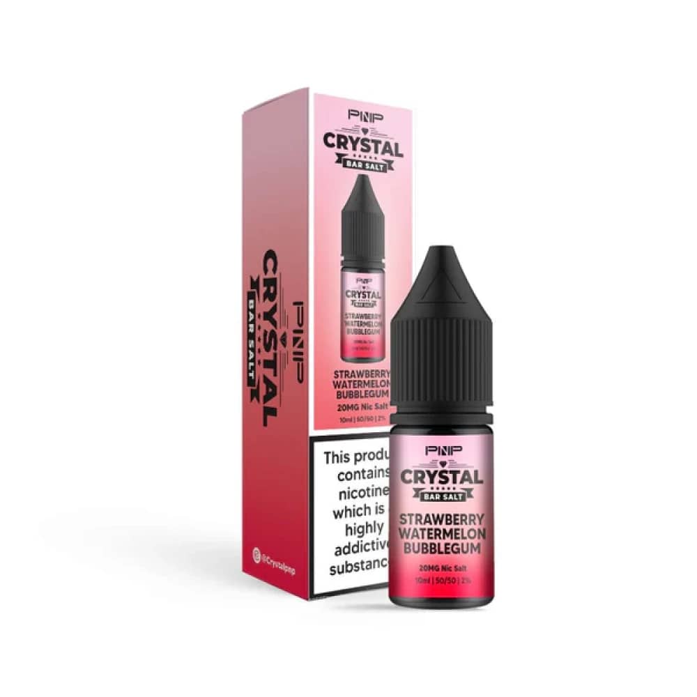 PNP Crystal Nic Salts 10ml Box of 10 Strawberry Watermelon Bubblegum 10mg