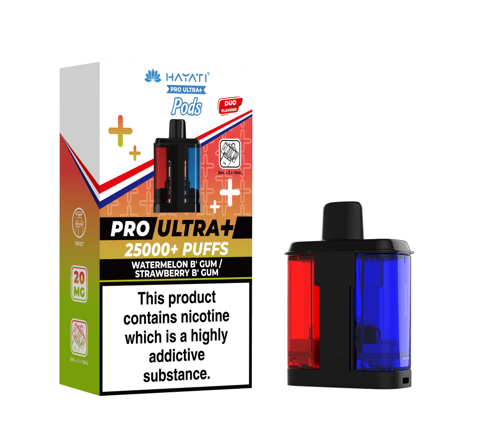 Hayati Pro Ultra Plus 25K Pods Pack of 5 Watermelon Bubblegum / Strawberry Bubblegum