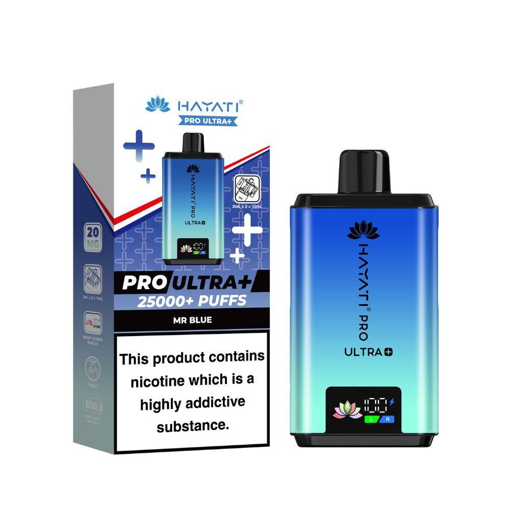 Hayati Pro Ultra Plus 25k Vape Kit Box of 5 Mr Blue