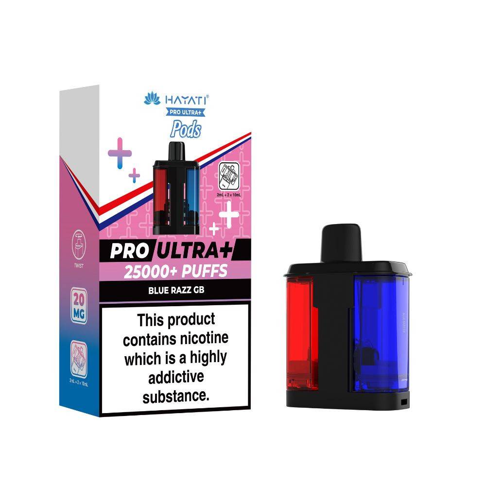 Hayati Pro Ultra Plus 25K Pods Pack of 5 Blue Razz GB