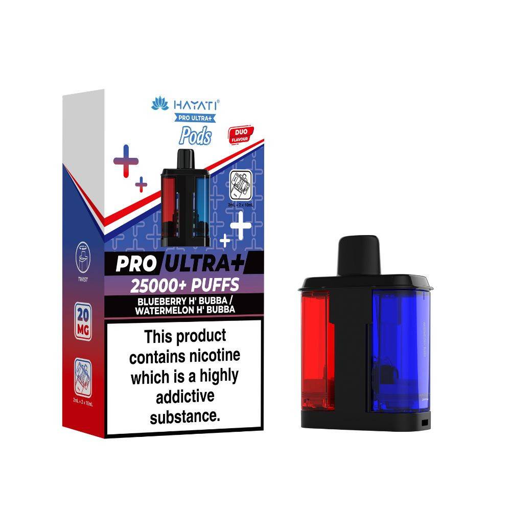 Hayati Pro Ultra Plus 25K Pods Pack of 5 Blueberry H' Bubba / Watermelon H' Bubba