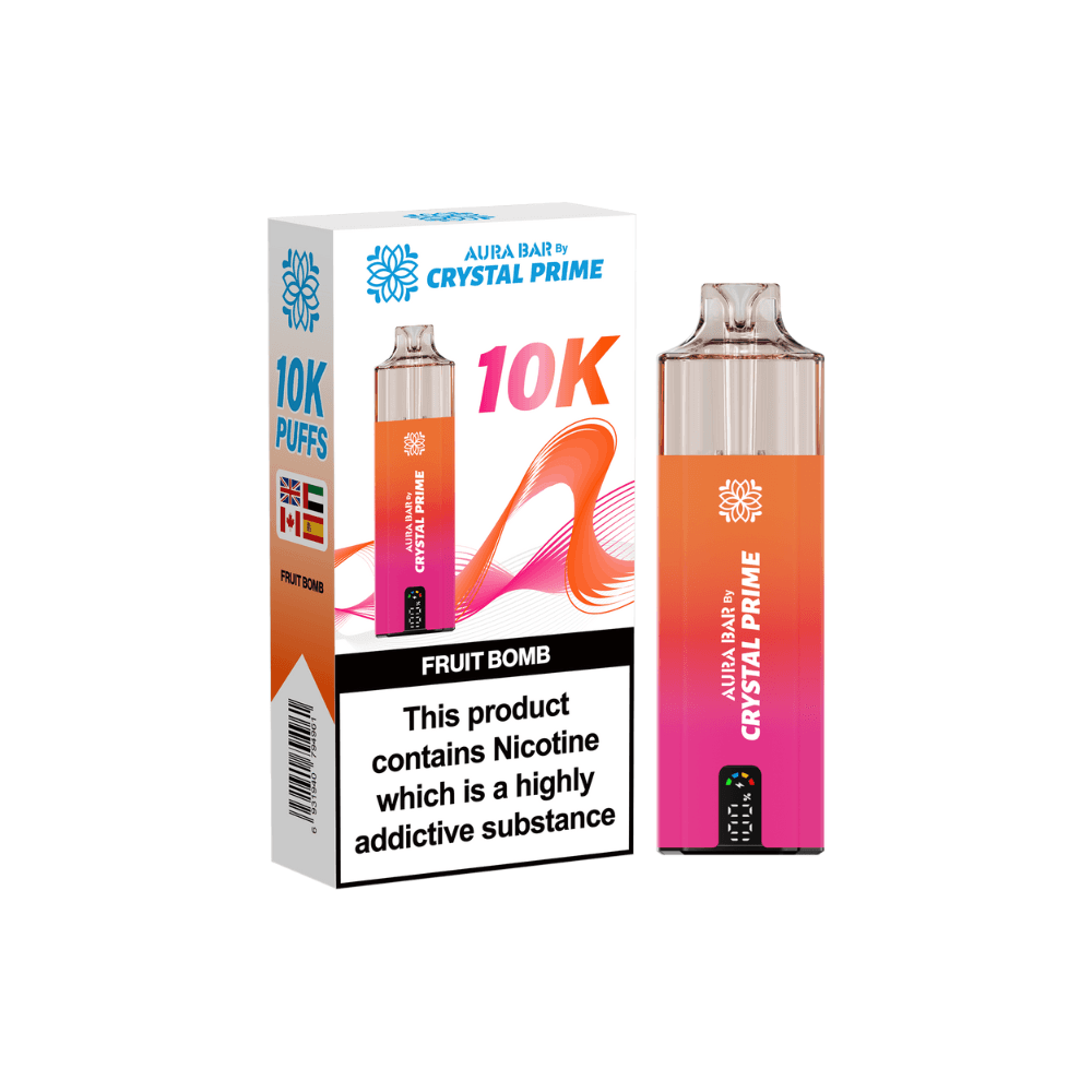 Crystal Prime Aura Bar 10k Vape Kit Box of 5 Fruit Bomb