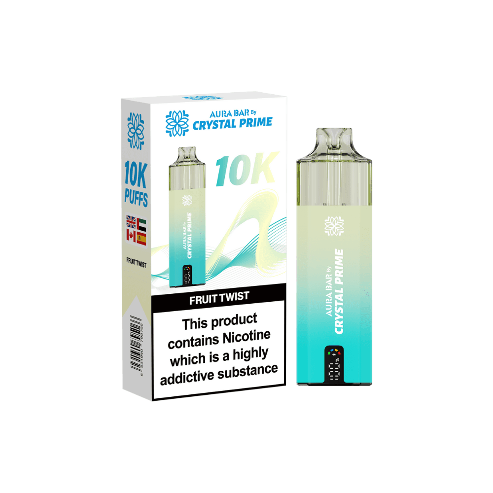 Crystal Prime Aura Bar 10k Vape Kit Box of 5 Fruit Twist