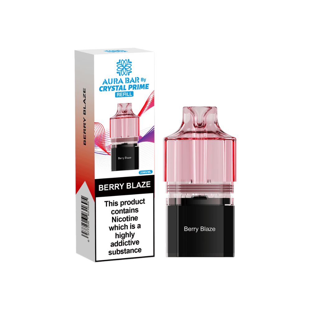 Crystal Prime Aura Bar 10k Pods Pack of 5 Berry Blaze