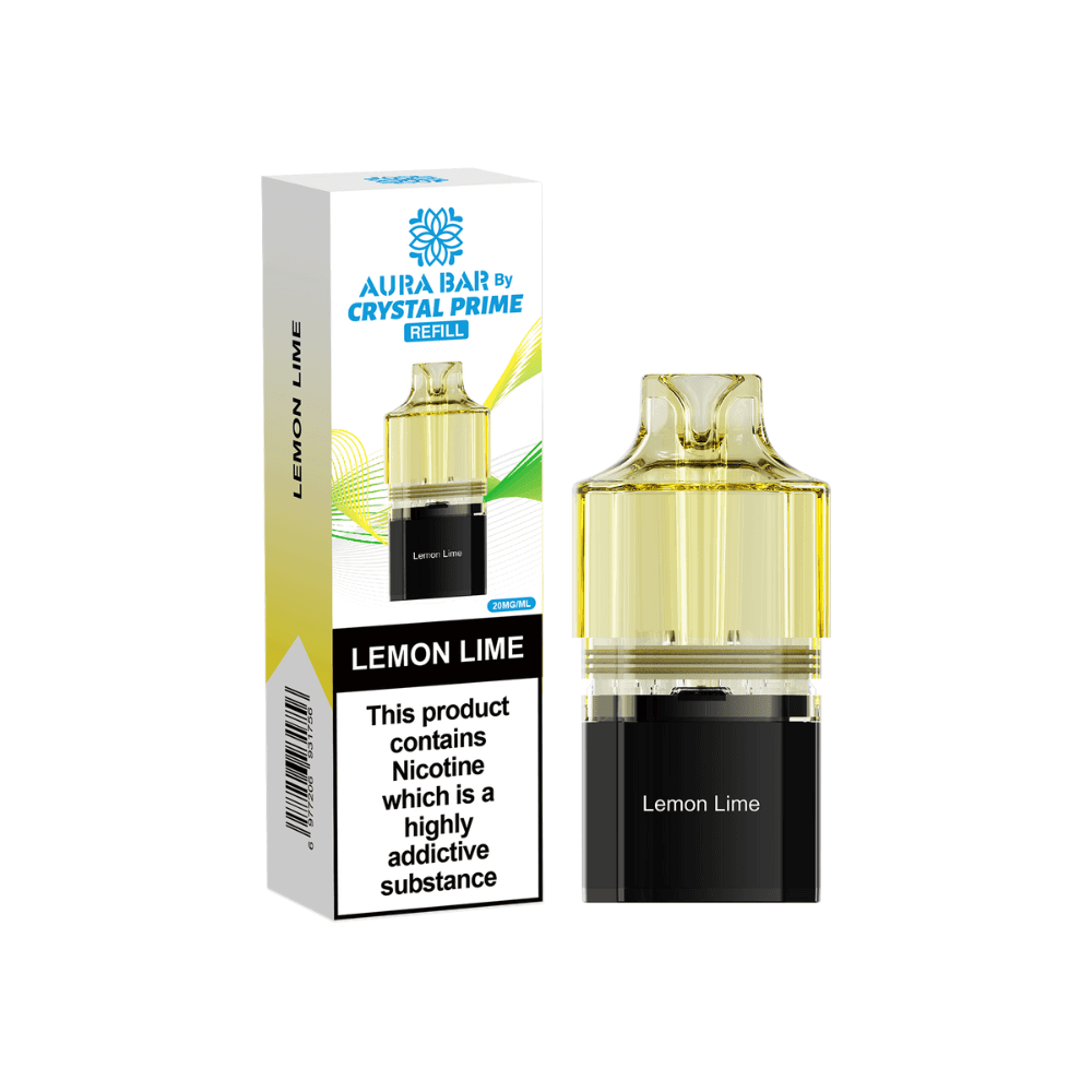 Crystal Prime Aura Bar 10k Pods Pack of 5 Lemon Lime