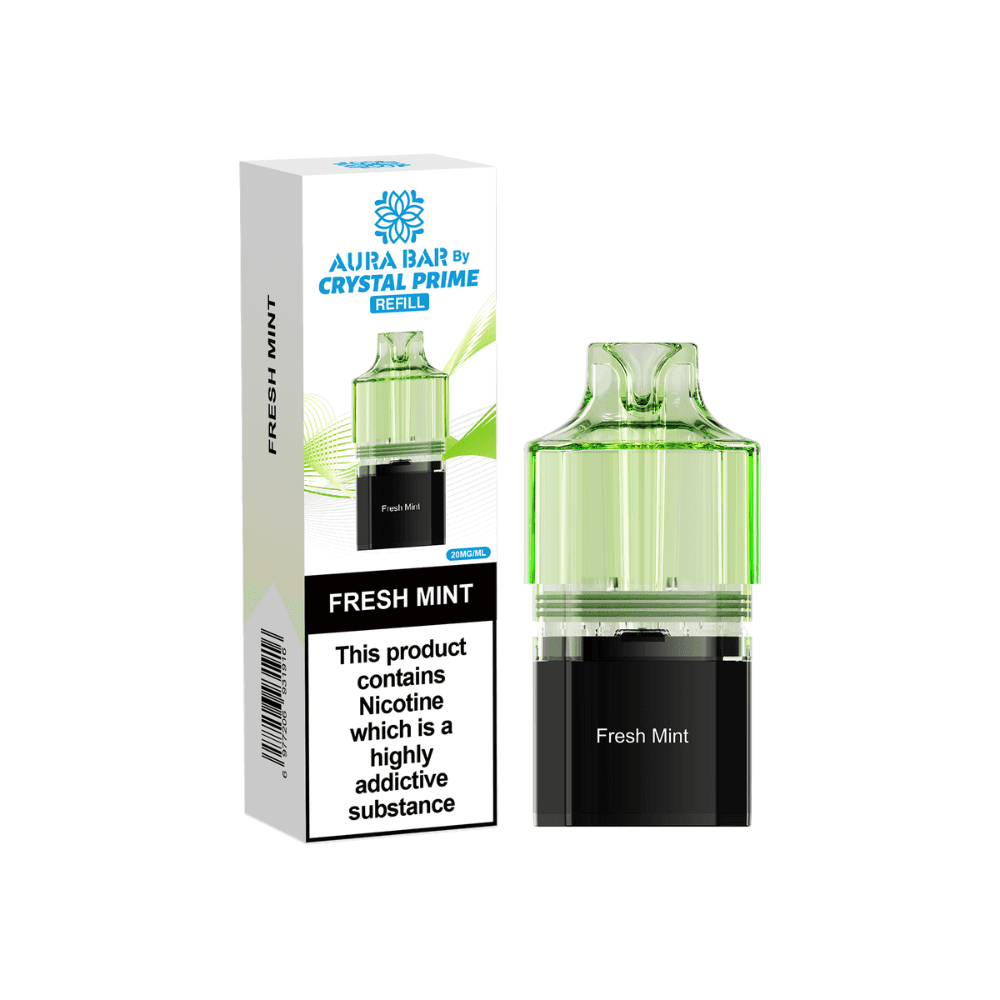 Crystal Prime Aura Bar 10k Pods Pack of 5 Fresh Mint
