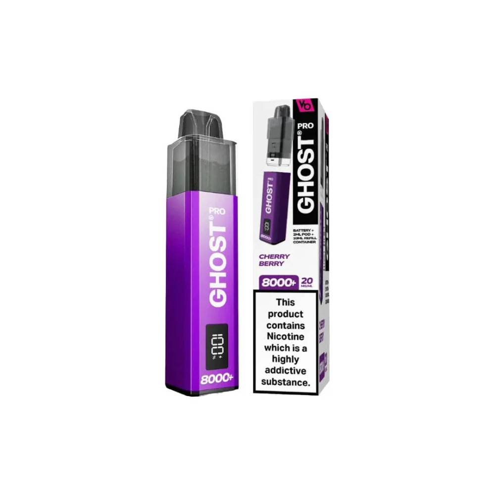 Ghost Pro 8000 Prefilled Vape Kit Box of 5 Cherry Berry