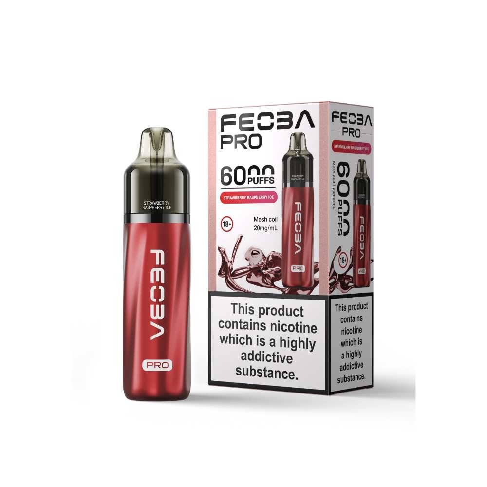 Feoba Pro Plus 6000 Vape Kit Box of 5 Strawberry Raspberry Ice