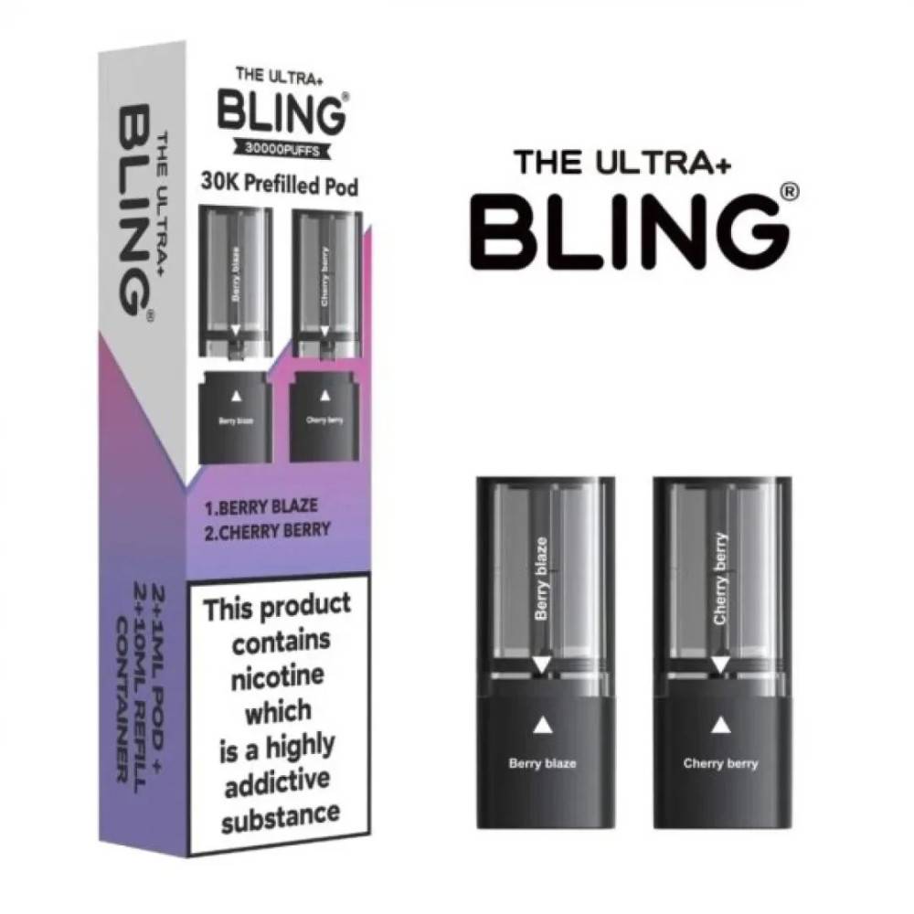 The Crystal Bling Ultra Plus 30k Pods Pack of 5 Berry Blaze/Cherry Berry