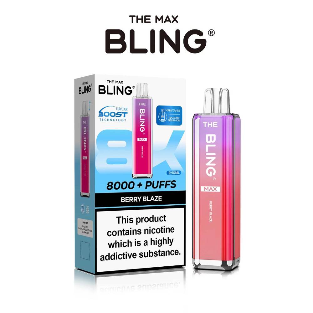 The Crystal Bling Pro Max 10k Vape Kit Box of 5 Berry Blaze