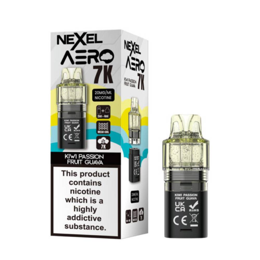 Nexel Aero 7k Prefilled Pods Pack of 10 Kiwi Passionfruit Guava