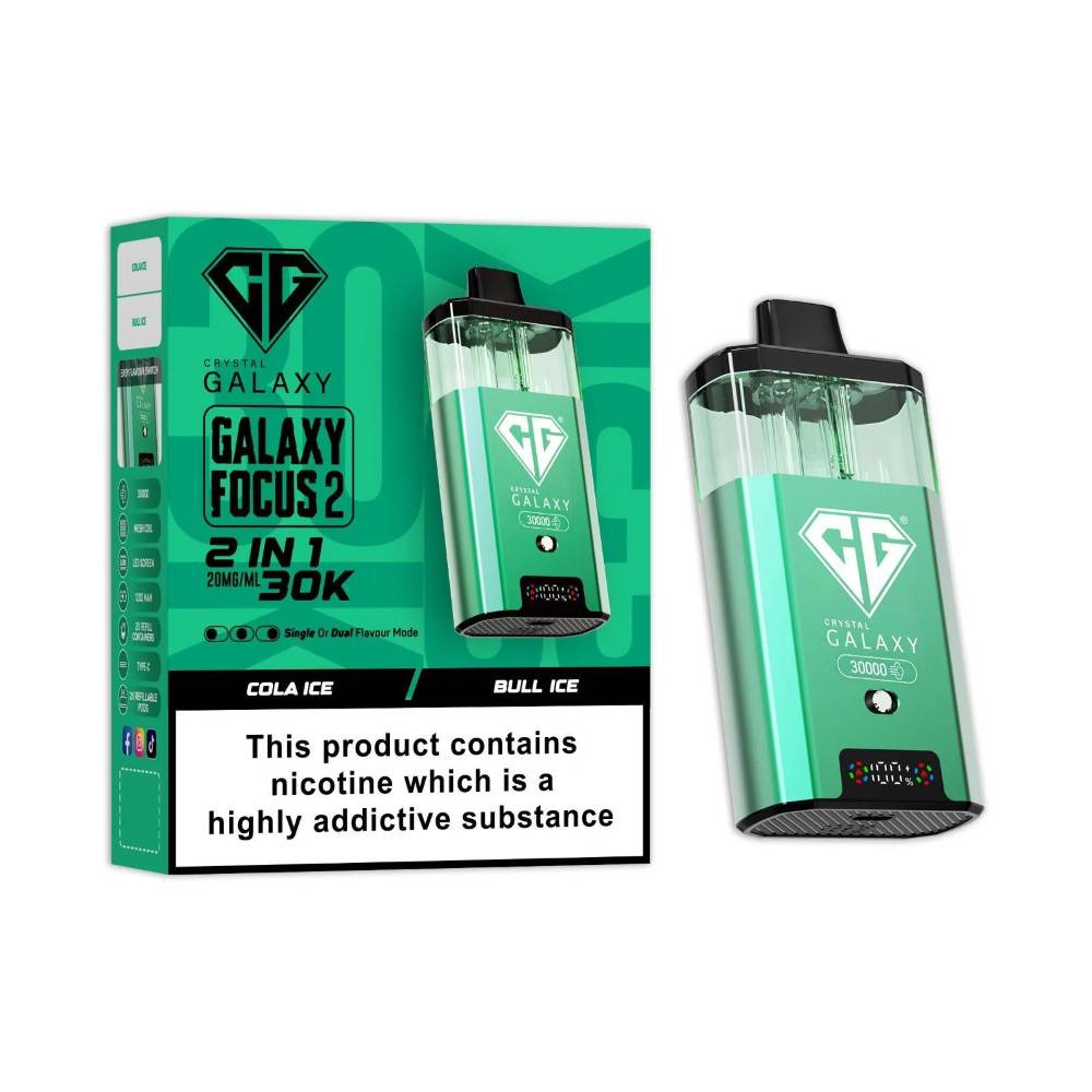 Crystal Galaxy 30k Focus 2 Vape Kit Box of 5 Cola Ice/Bull Ice