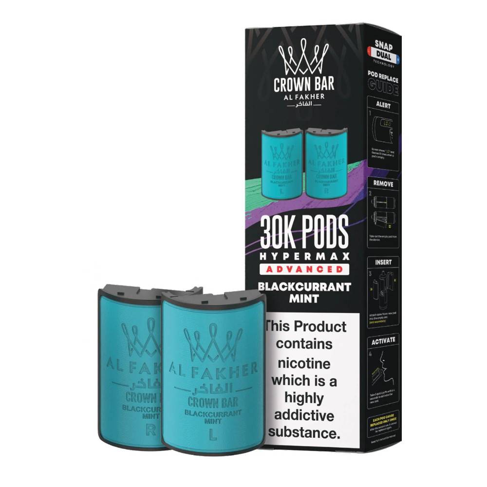 Al Fakher 30k Hypermax Pods Pack of 5 Blackcurrent Mint