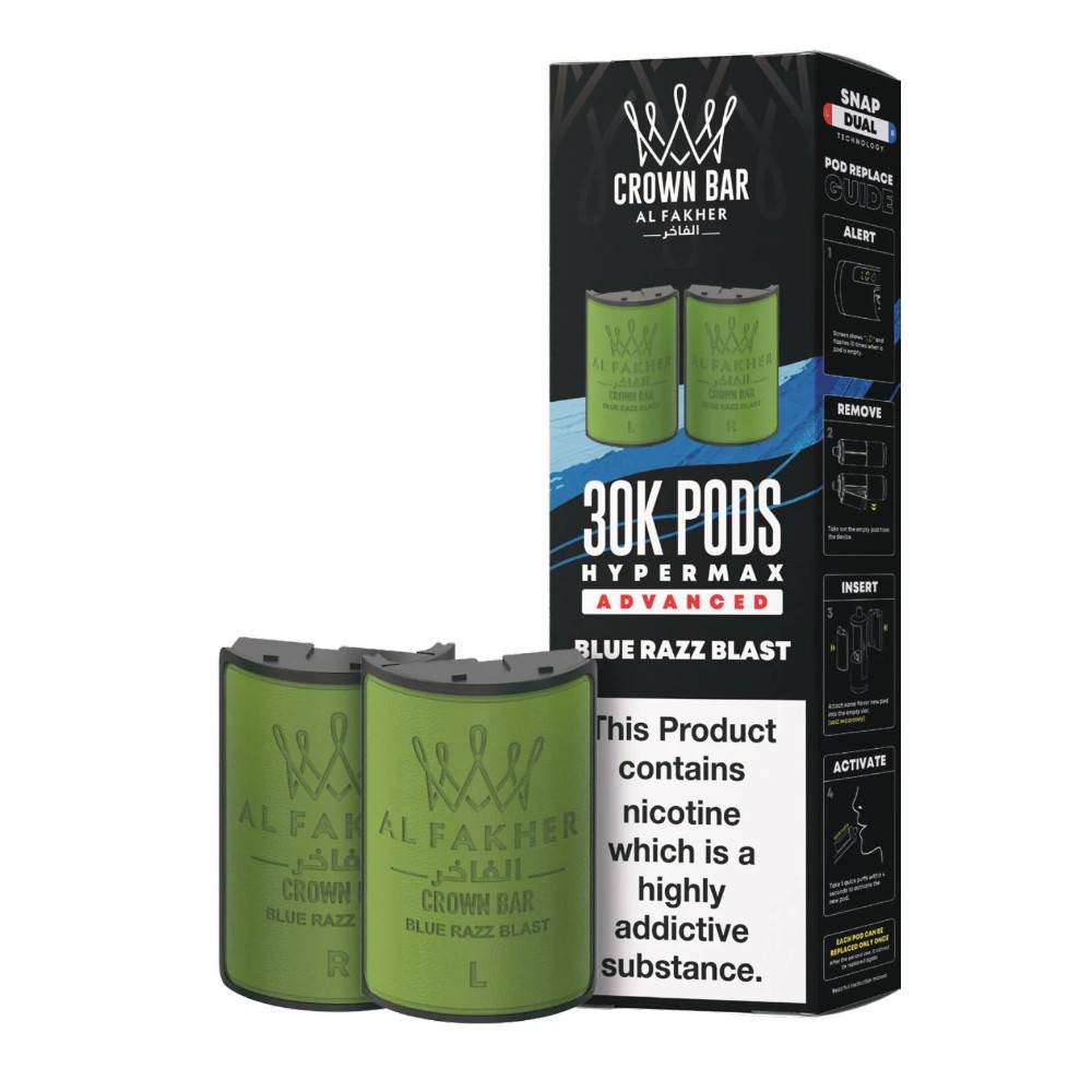 Al Fakher 30k Hypermax Pods Pack of 5 Blue Razz Blast