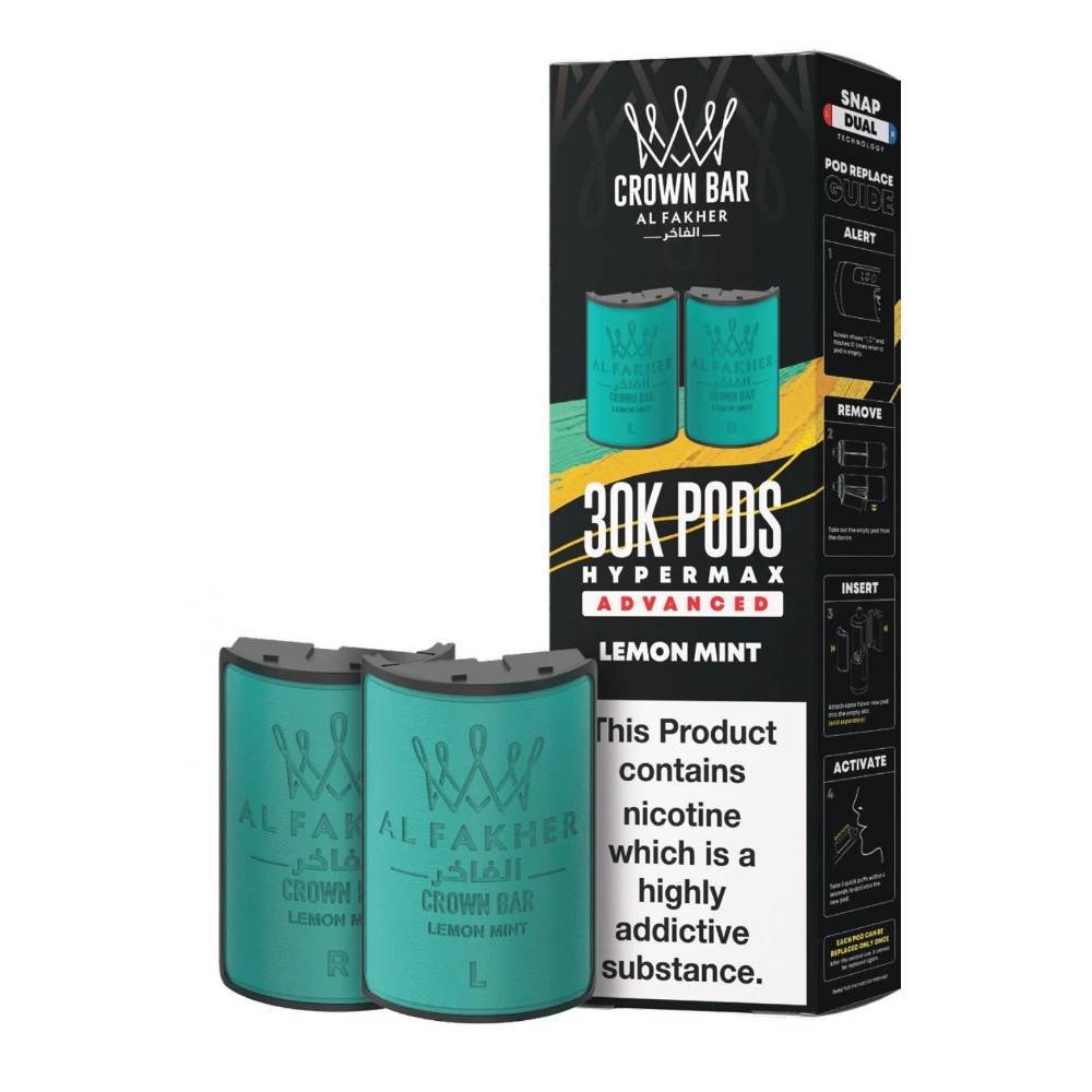 Al Fakher 30k Hypermax Pods Pack of 5 Lemon Mint