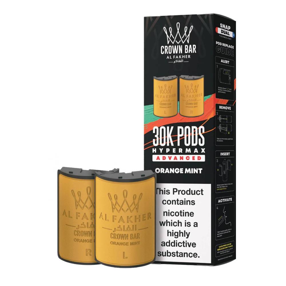 Al Fakher 30k Hypermax Pods Pack of 5 Orange Mint