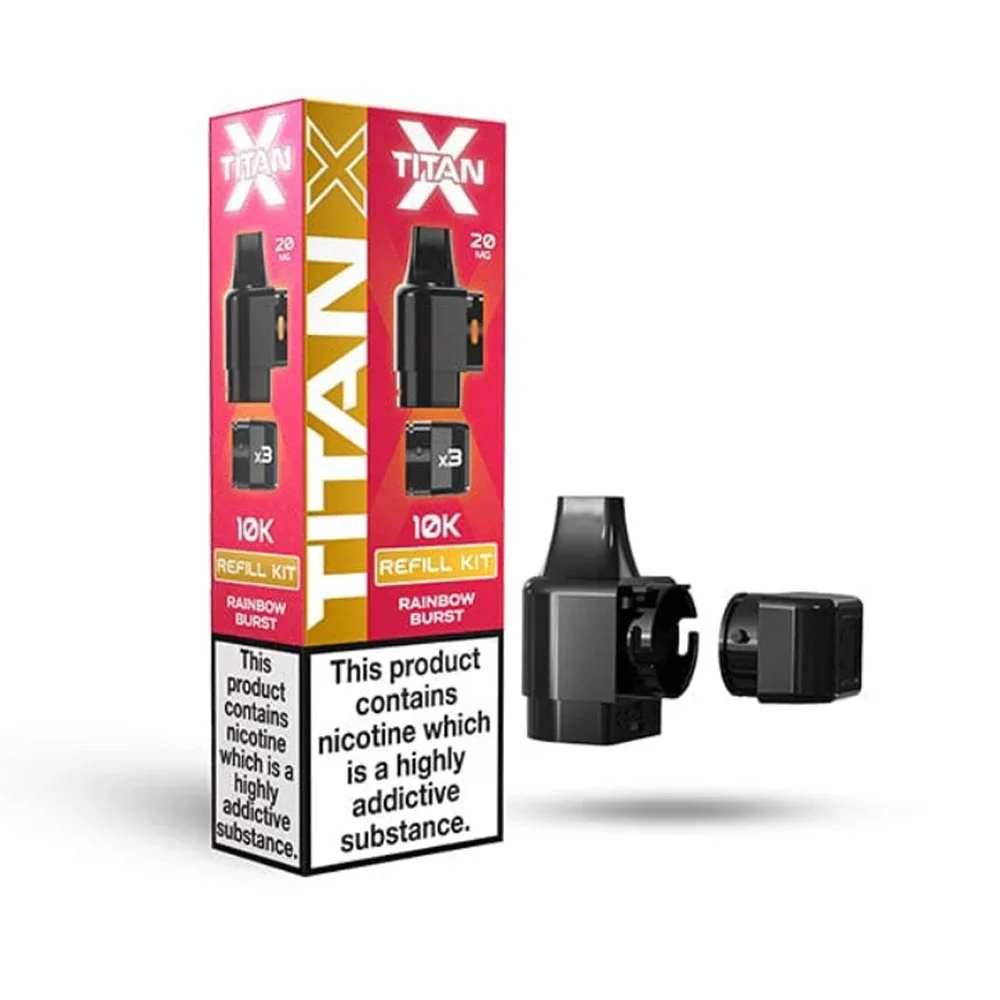 Titan X 10K Prefilled Pods Pack of 10 Rainbow Burst