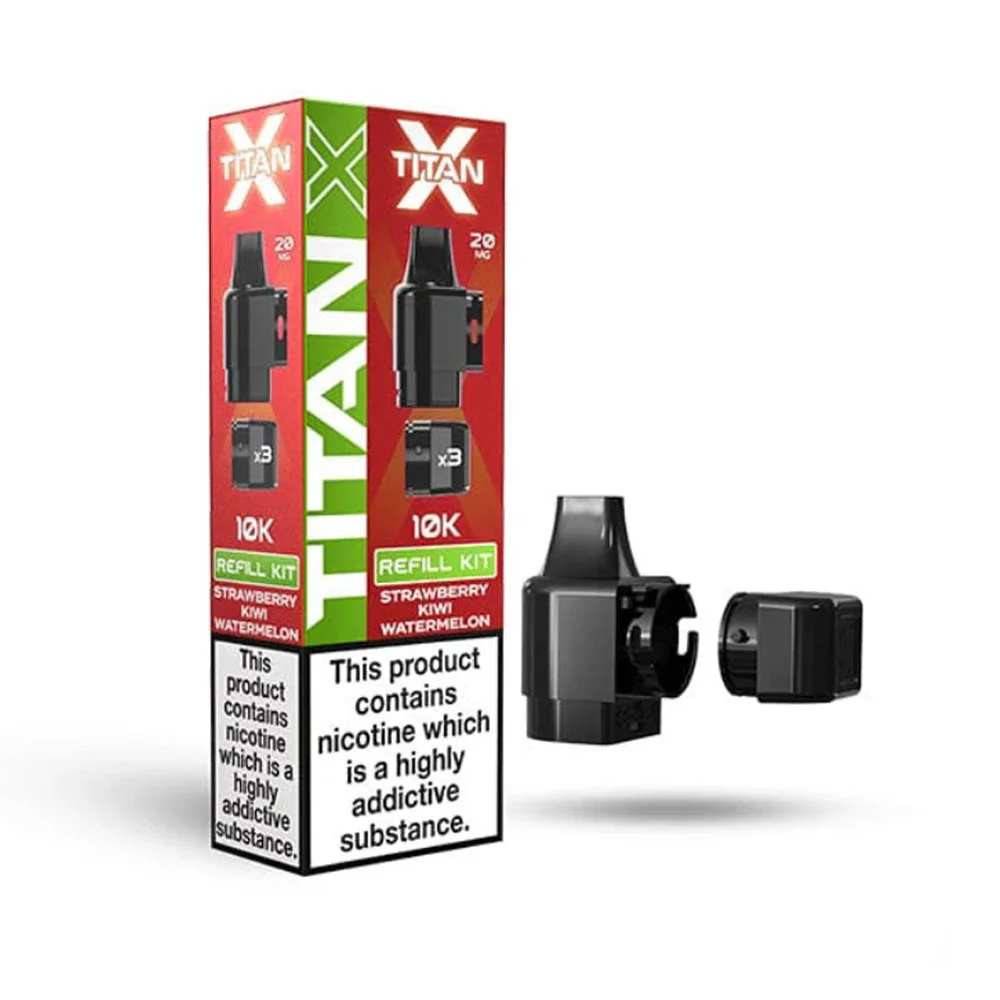 Titan X 10K Prefilled Pods Pack of 10 Strawberry Kiwi Watermelon