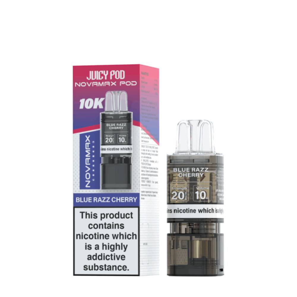 Juicy Pod Novamax 10K Pods Pack of 10 Blue Razz Cherry