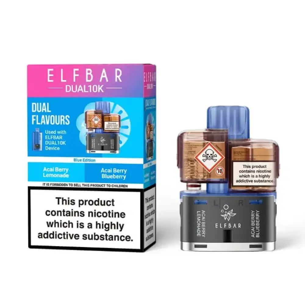 Elf Bar Dual 10k Pods Pack of 5 Blue Edition