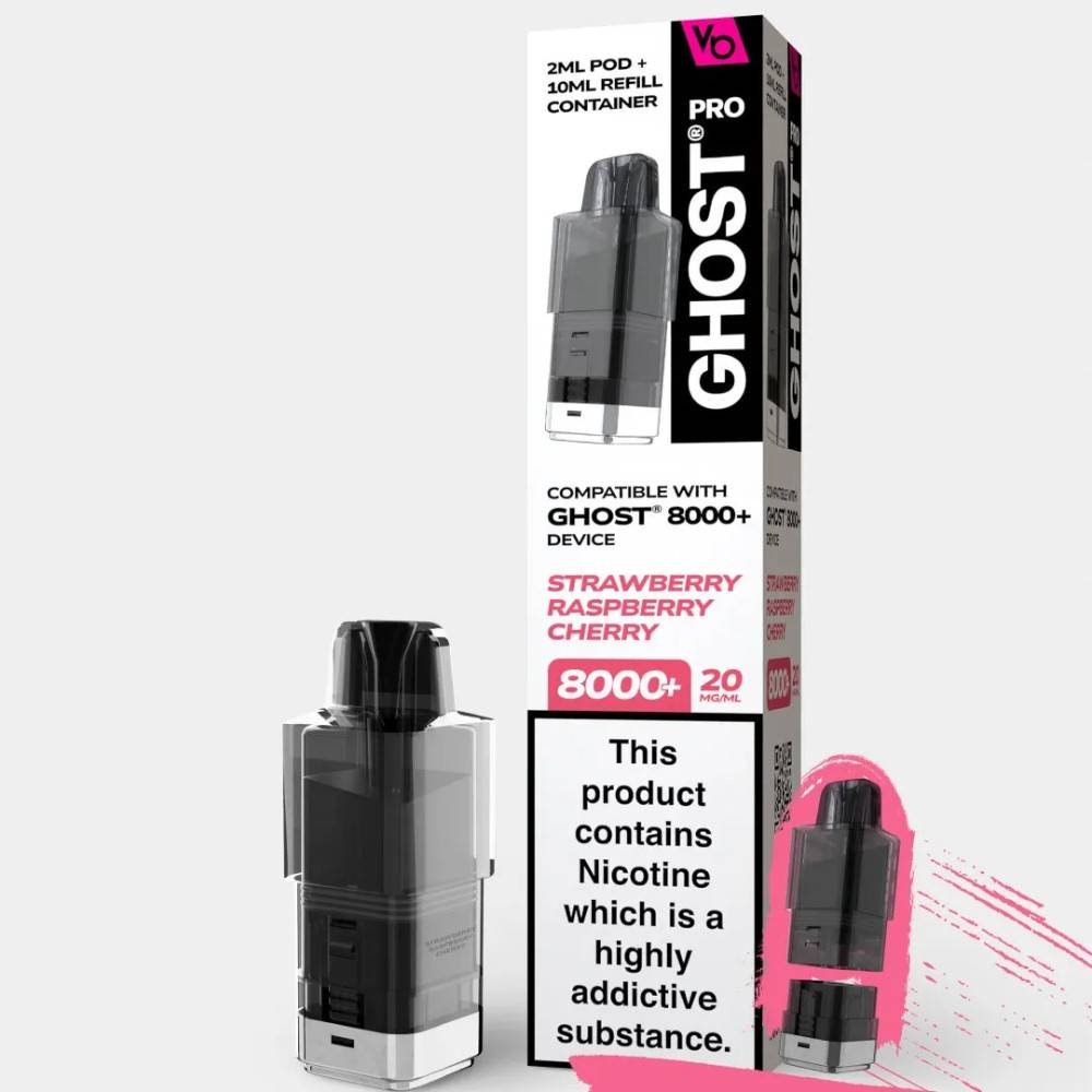Ghost Pro 8000 Pods Pack of 5 Strawberry Raspberry Cherry