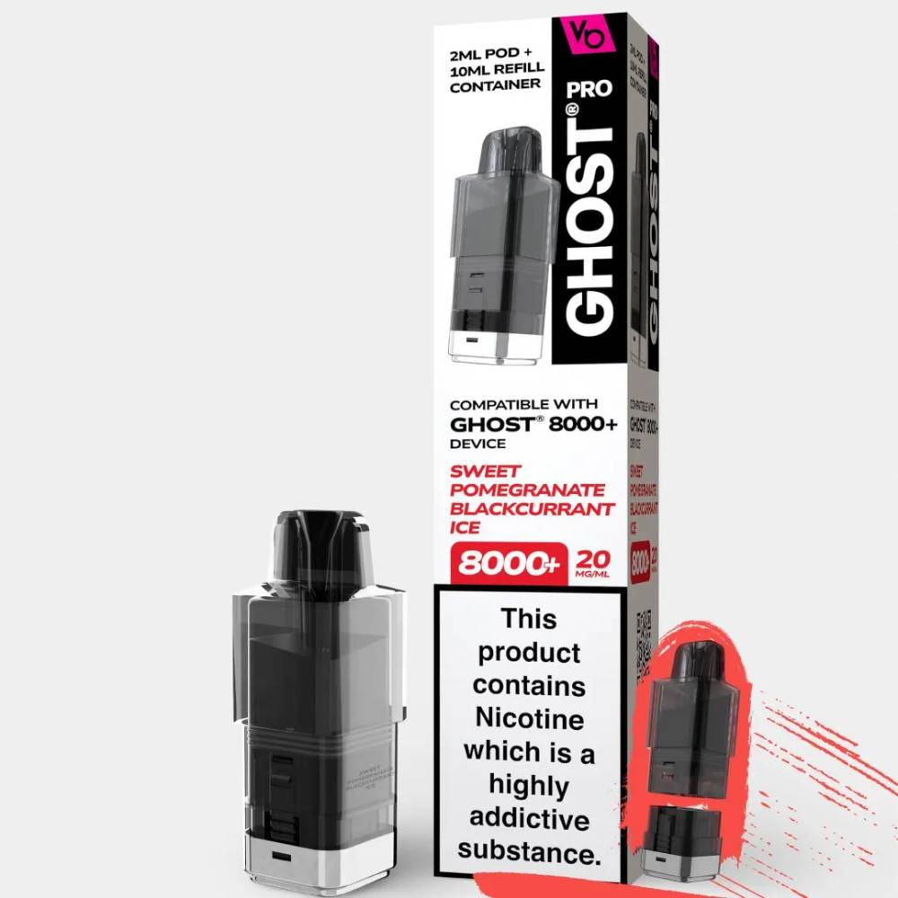 Ghost Pro 8000 Pods Pack of 5 Sweet Pomegranate Blackcurrant Ice