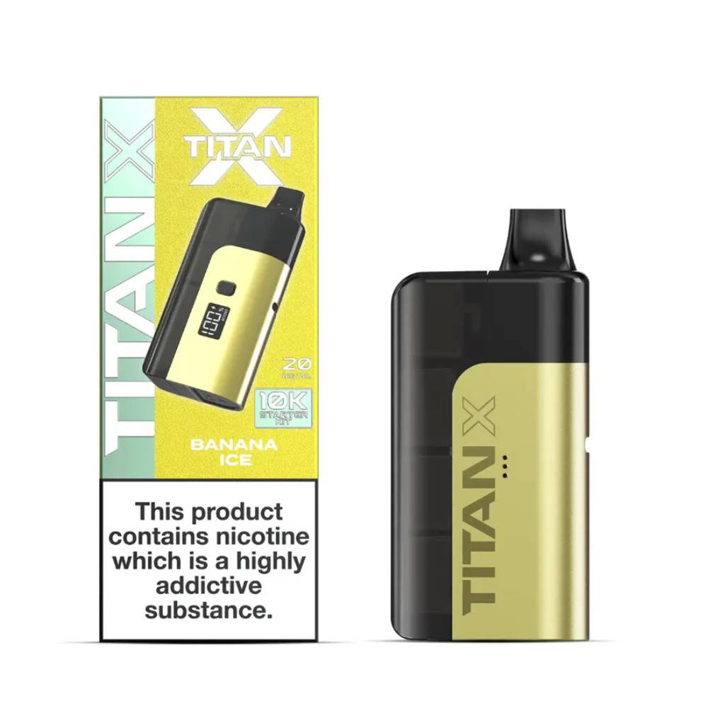 Titan X 10k Prefilled Vape Kit Box of 5 Banana Ice