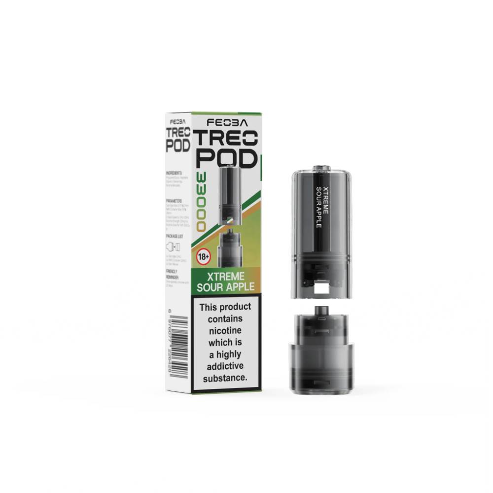 Feoba Treo 33k Pods Pack of 5 Xtreme Sour Apple