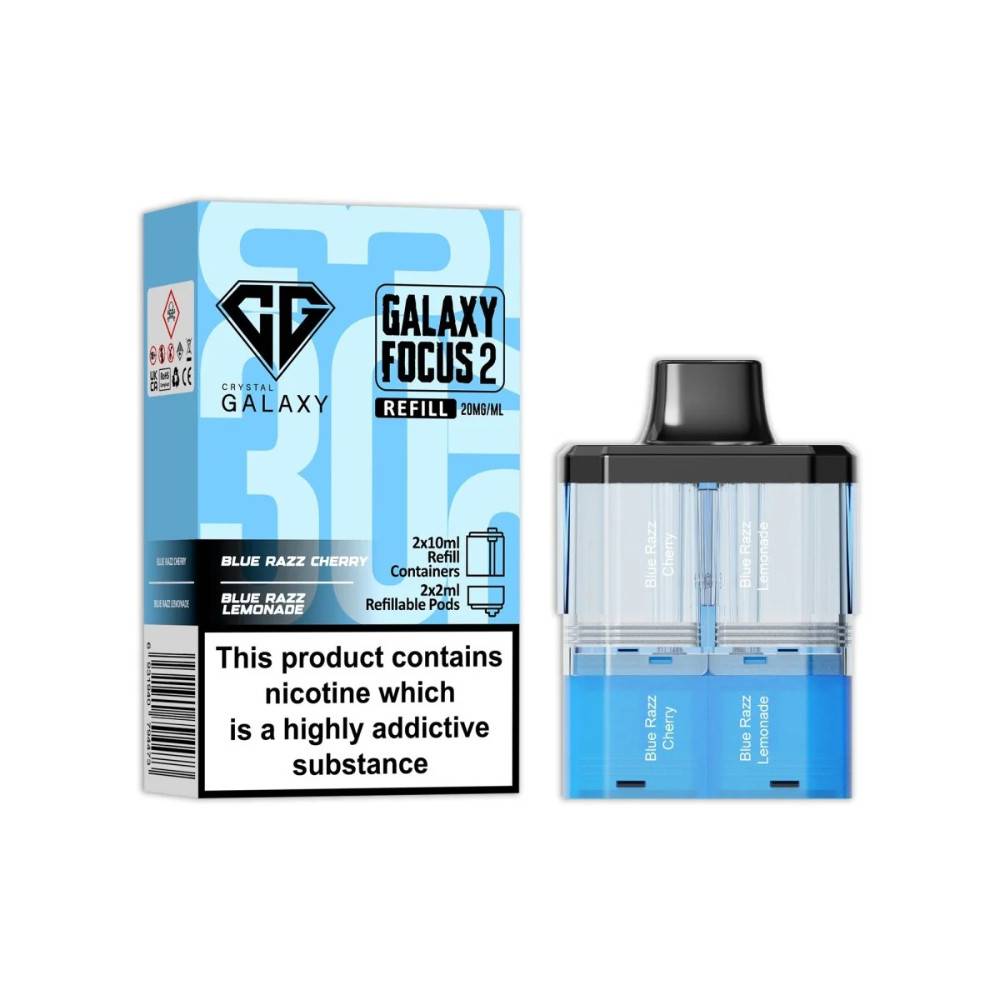 Crystal Galaxy 30k Focus 2 Pods Pack of 5 Blue Razz Cherry / Blue Razz Lemonade
