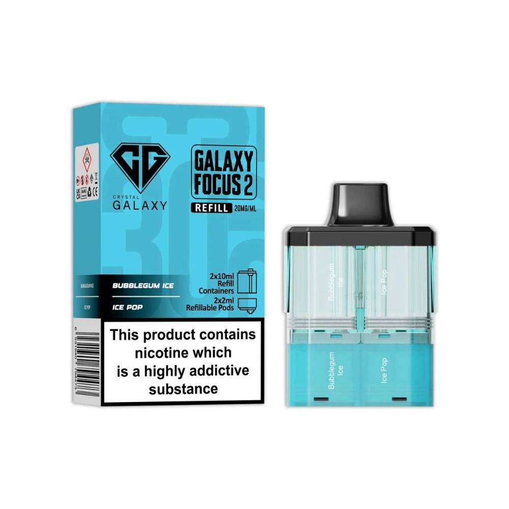 Crystal Galaxy 30k Focus 2 Pods Pack of 5 Bubble Gum Ice / Ice Pop
