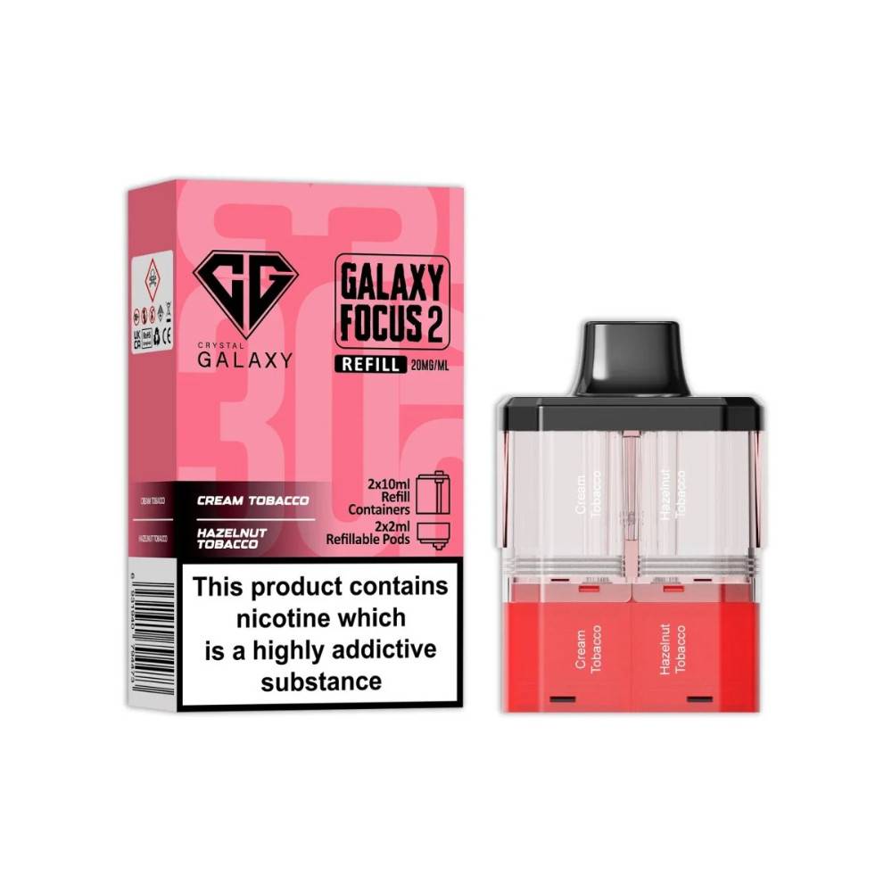 Crystal Galaxy 30k Focus 2 Pods Pack of 5 Cream Tobacco / Hazelnut Tobacco