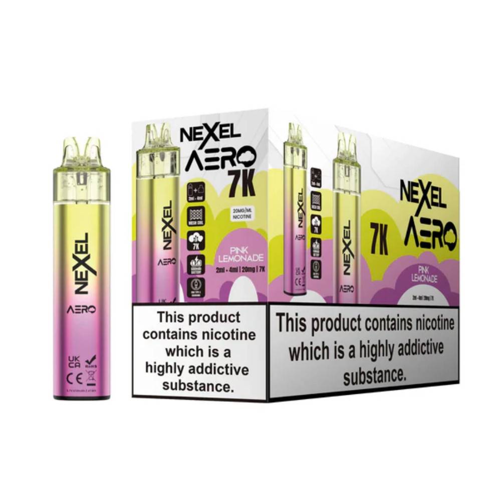 Nexel Aero 7k Prefilled Vape Kit Box of 5 Pink Lemonade