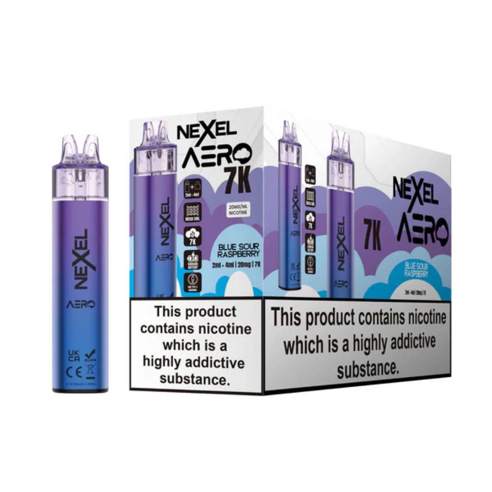 Nexel Aero 7k Prefilled Vape Kit Box of 5 Blue Sour Raspberry