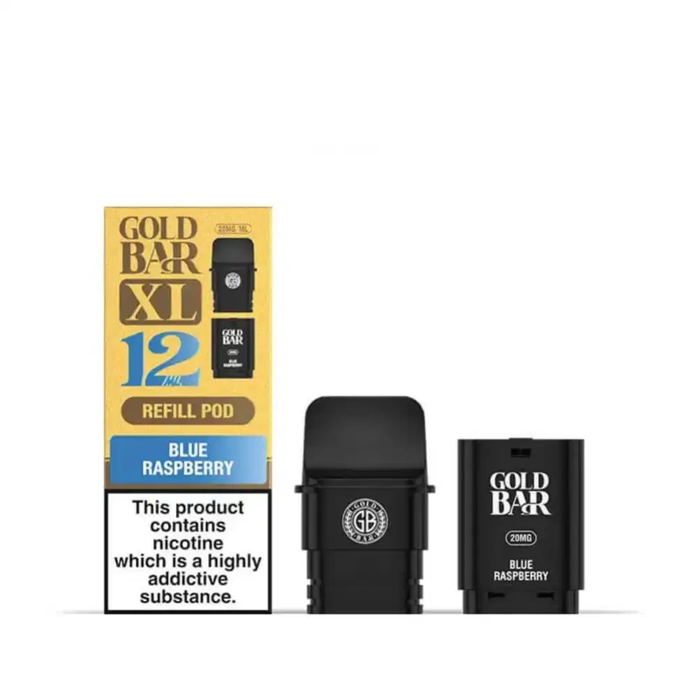 Gold Bar XL 10k Pods Pack of 5 Blue Raspberry