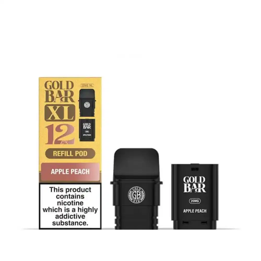 Gold Bar XL 10k Pods Pack of 5 Apple Peach